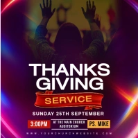 Joyful Church Thanksgiving Service Square (1:1) template