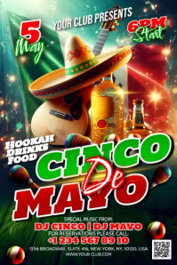 Joyful Cinco de Mayo Celebration Banner 4' × 6' Video Banier 4’×6’ template