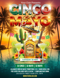 Joyful Cinco de Mayo Celebration Flyer Рекламная листовка (US Letter) template