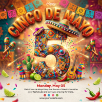 Joyful Cinco de Mayo Celebration Instagram Post Instagram-opslag template