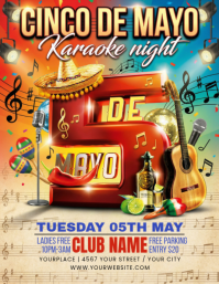 Cinco de Mayo Karaoke Night Ulotka Template