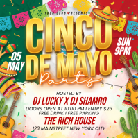 Joyful Cinco de Mayo Party Square Kvadrat (1:1) template