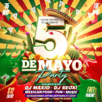 Joyful Cinco de Mayo Party Square Quadrado (1:1) template