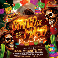 Joyful Cinco de Mayo Party Square Video Kwadrat (1:1) template