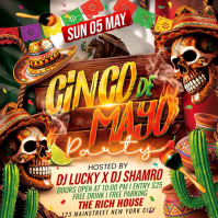 Joyful Cinco de Mayo Party Square Video Cuadrado (1:1) template