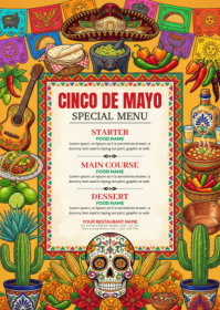 Joyful Cinco de Mayo Special Menu A6 template