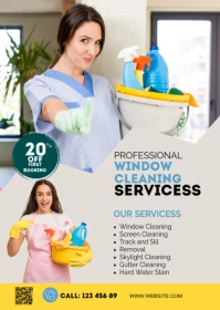 Joyful Cleaning Service Flyer A6 template