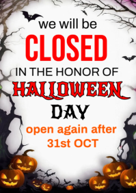 Joyful Closed Halloween Day A4 template