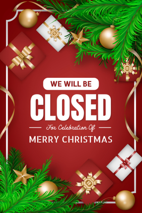 Christmas Closure Notice Template | PosterMyWall