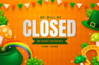 Joyful Closed On Saint Patrick's Day Label Etiqueta template
