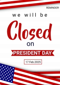 Joyful Closed President Day  A1 template