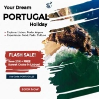 Joyful Coastal Holiday Promo Post: A Modern, Square Template With Photo Brush Overlays, Designed For Instagram-bericht