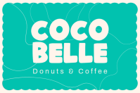 蓝绿色 Donuts & Coffee Étiquette Template - Page 1