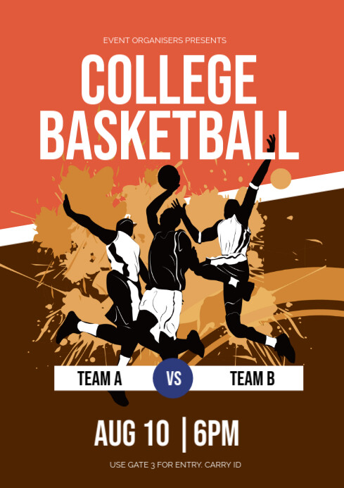 Joyful College Basketball Game A3 Template | PosterMyWall