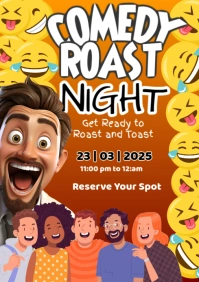 Joyful Comedy Roast Night A2 template