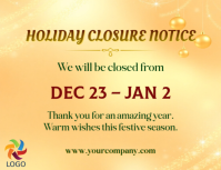 Joyful Company Holiday Closure Notice Poster Flyer Banner Post Card Online Social Media Template Fly