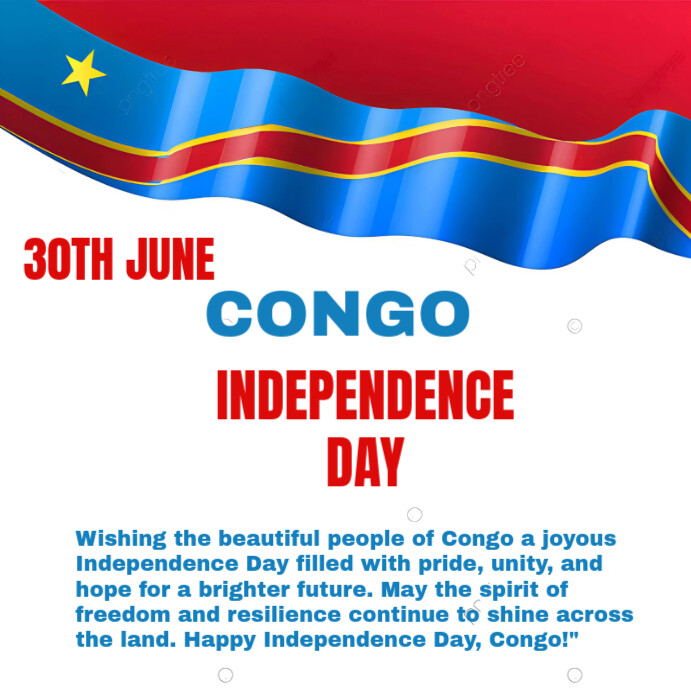 Joyful Congo Independence Day  Instagram Post template