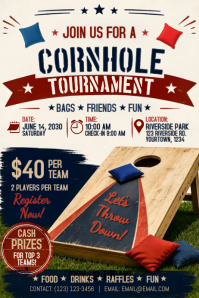 Bianco Cornhole Tournament Poster Template