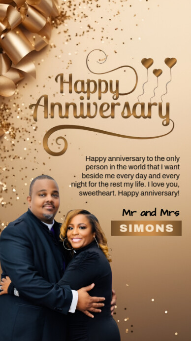 Joyful Couple Anniversary Digital Display (9:16) template