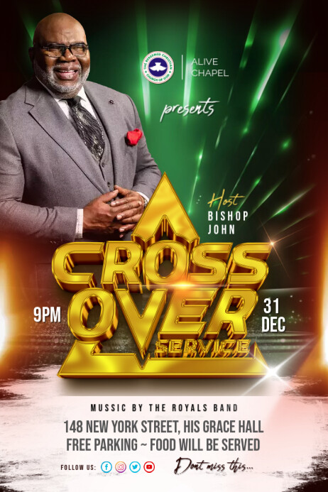 Copy of Joyful Cross Over Service Poster Poster Poster | PosterMyWall