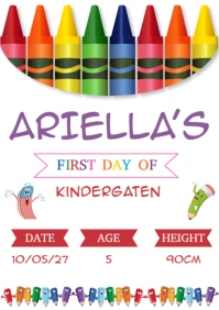 Joyful Custom Name First Day Of School Sign A3 template