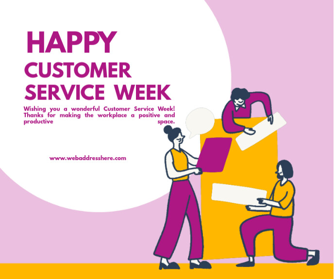 Service Week Label Plantilla de Joyful Customer Service Week Medium Rectangle | PosterMyWall