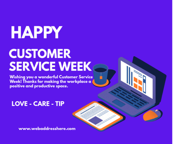 Customer Week Display Joyful Customer Service Week Medium Rectangle Template | PosterMyWall