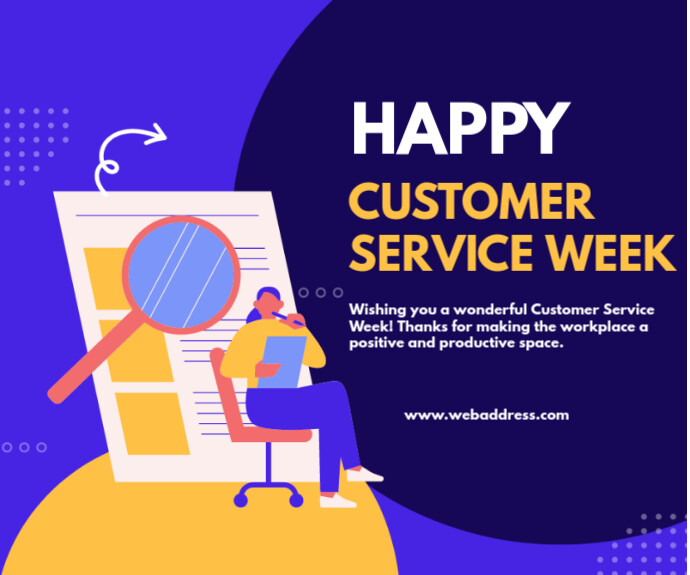 Customer Week Display Joyful Customer Service Week Medium Rectangle Template | PosterMyWall