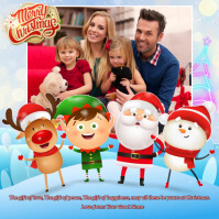 Niebieski Christmas Greeting Card Instagram Post Template