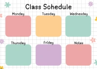 Joyful Cute Colorful Class Schedule Template For Students And Kids   Postcard Cartolina