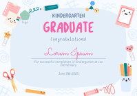 Joyful Cute Kindergarten Graduate Certificate A4 template