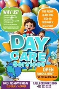 Joyful Daycare Center  Poster template