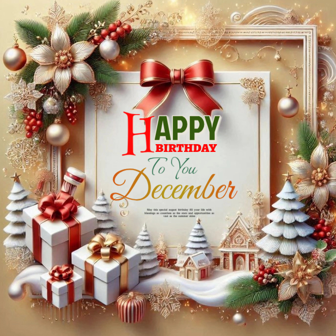 Joyful December Birthday Card Logo Template | PosterMyWall