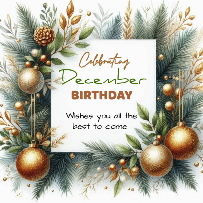 Plantilla de Joyful December Birthday Card Logo | PosterMyWall