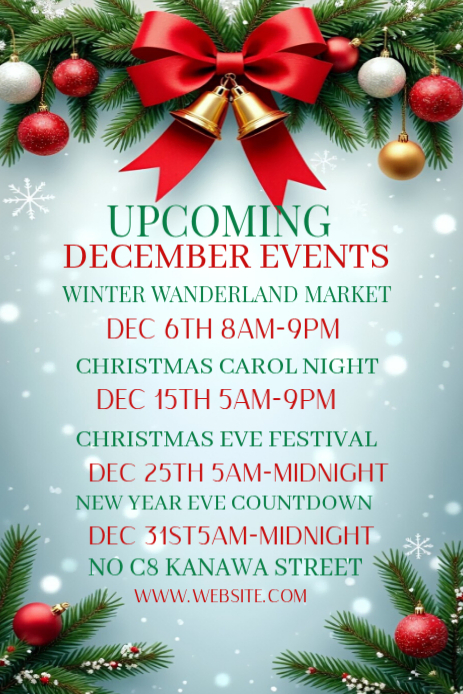 Community Events December Joyful December Events Calendar Pinterest Graphic Template | PosterMyWall