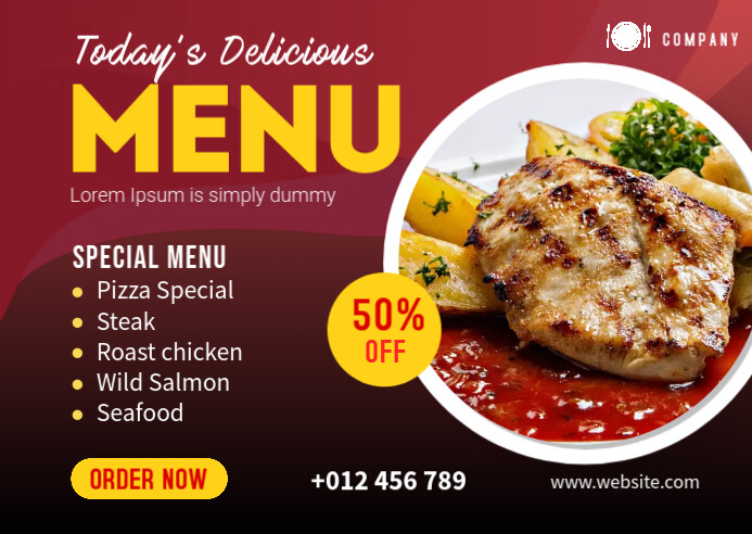 Plantilla de Joyful Delicious Menu Postcard | PosterMyWall