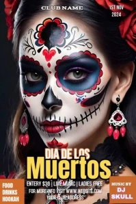 Joyful Dia De Los Muertos Day Of The Dead Poster Plakkaat template