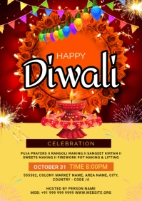 Joyful Diwali Celebrations Flyer A2 template