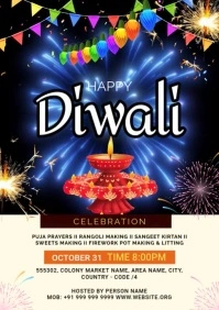 Joyful Diwali Celebrations Flyer A2 template