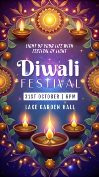 Joyful Diwali Festival event invite Instagram Story template