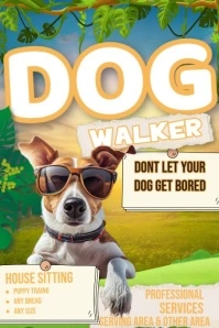 Joyful Dog Walker Poster Iphosta template