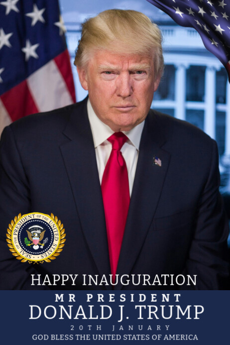 Joyful Donald Trump Inauguration Poster Poster Template | PosterMyWall