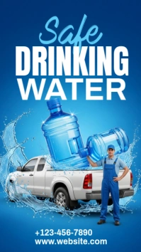 Joyful Drinking Water Instagram Story template