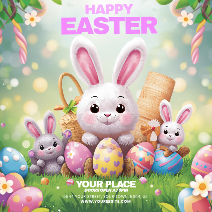Joyful Easter Celebration Instagram Post Template | PosterMyWall