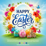 Joyful Easter Celebration Square Video Persegi (1:1) template