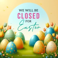 Joyful Easter Closed Announcement Square (1:1) template