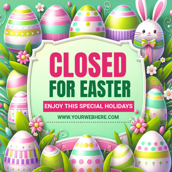 Joyful Easter Closed Instagram Post template