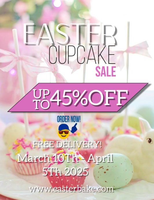 Joyful Easter Cupcake Sale Flyer  Flyer (us Letter) Pamflet (VSA Brief) template