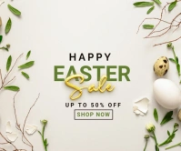 Joyful Easter Day Sale Large Rectangle Groot Reghoek template