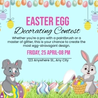 Joyful Easter Egg Decorating Contest Instagram Post template